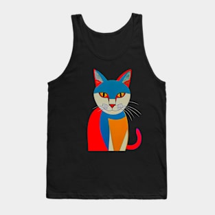 Colorful SmilingPop Art Cat Tank Top